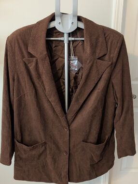 Brown Corduroy Blazer Jacket - Relaxed Tailored Fit